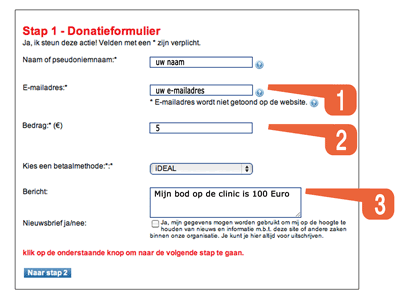 voorbeeld donatieformulier